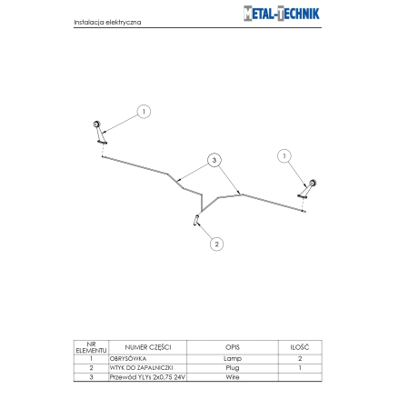 Części zamienne Metal-Technik Pług prosty lekki